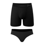 The Jack And Jane | Couples Black Ball Hammock® Boxer With Fly and Cheeky Pack - Shinesty