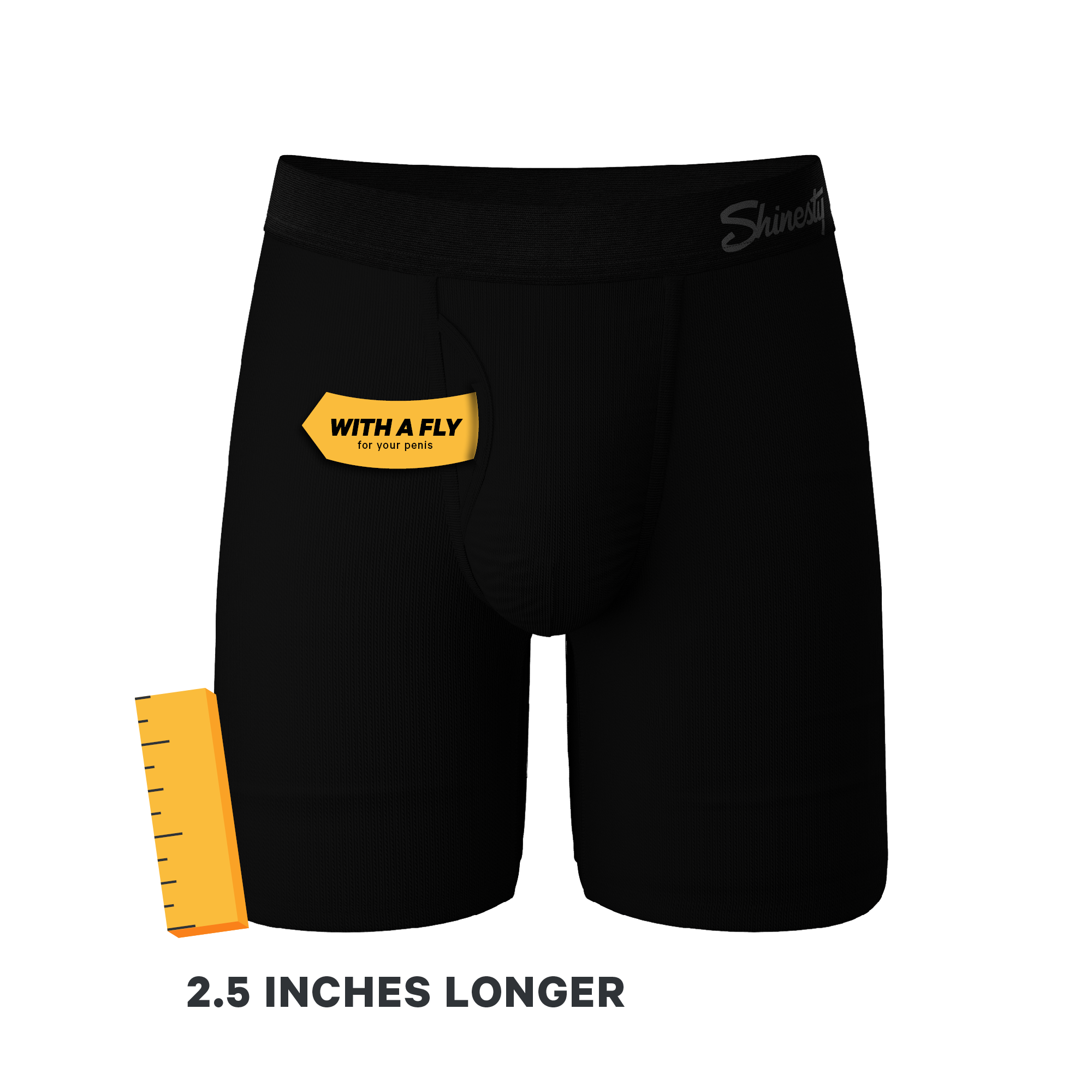 The Threat Level Midnight | Long Leg Black Ball Hammock® Pouch Underwear With Fly 7 Pack - Shinesty