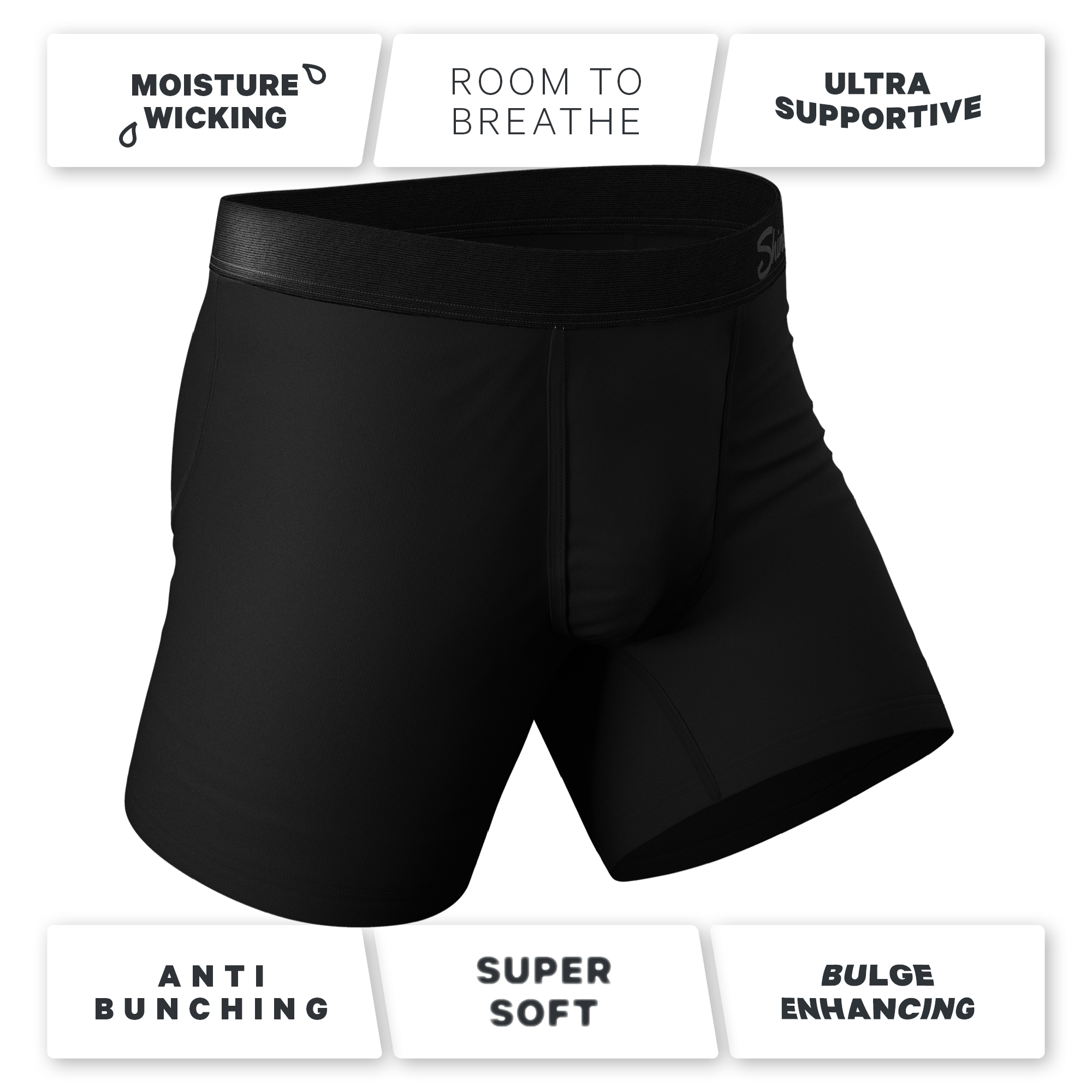 The Zero Shades of Grey | Black Ball Hammock® Pouch Underwear 3 Pack - Shinesty