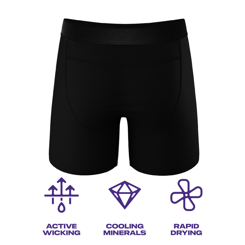 The Threat Level Midnight | Black Cooling Ball Hammock® Underwear With Fly 3 Pack - Shinesty