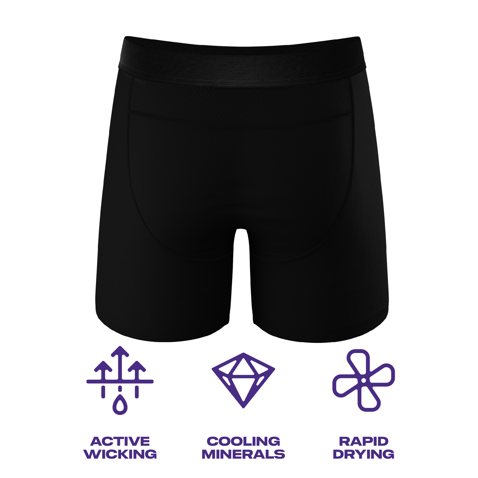 The Threat Level Midnight | Black Cooling Ball Hammock® Underwear With Fly 3 Pack - Shinesty