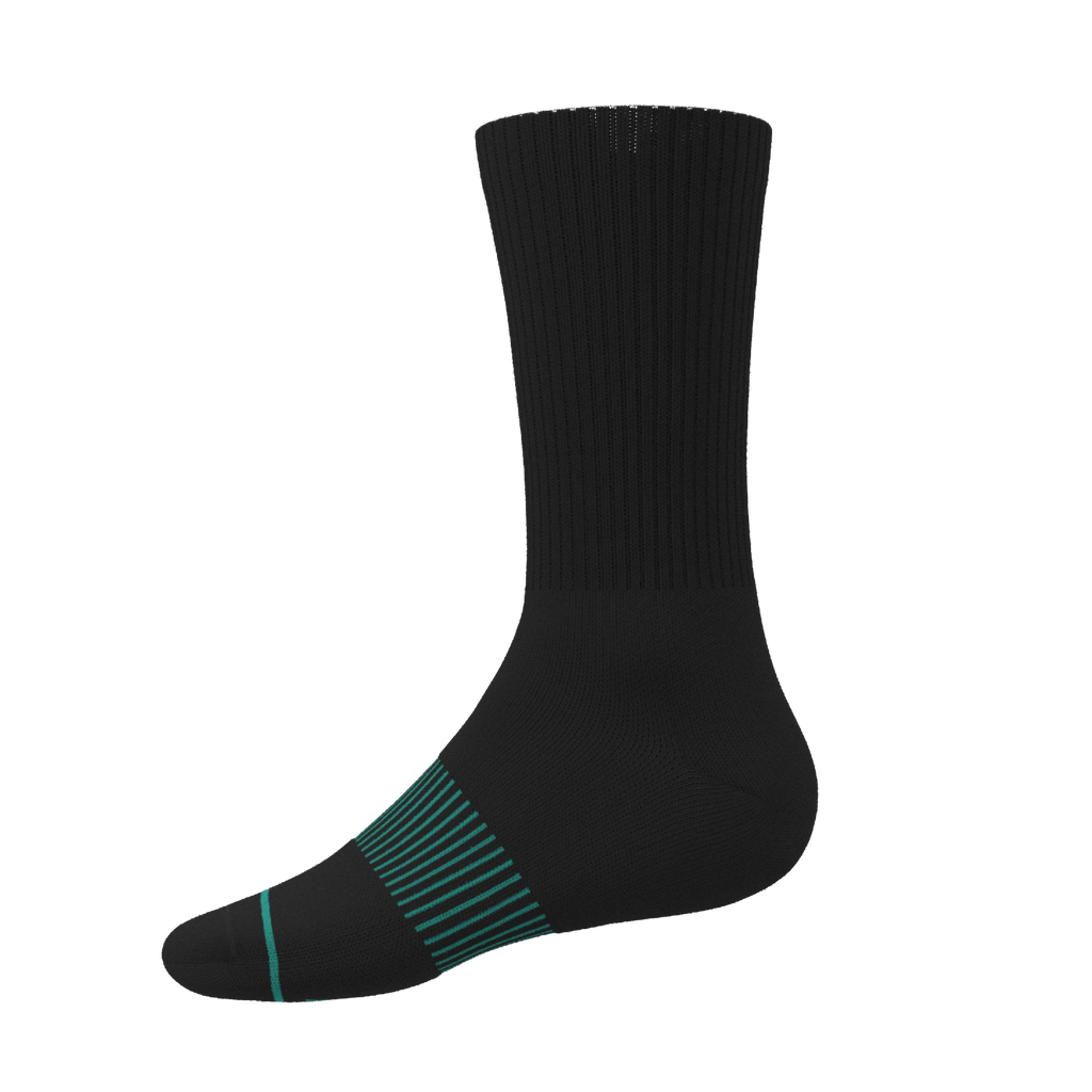 The Threat Level Midnight | Black Stay Weird Heel Hammock™ Crew Socks - Shinesty