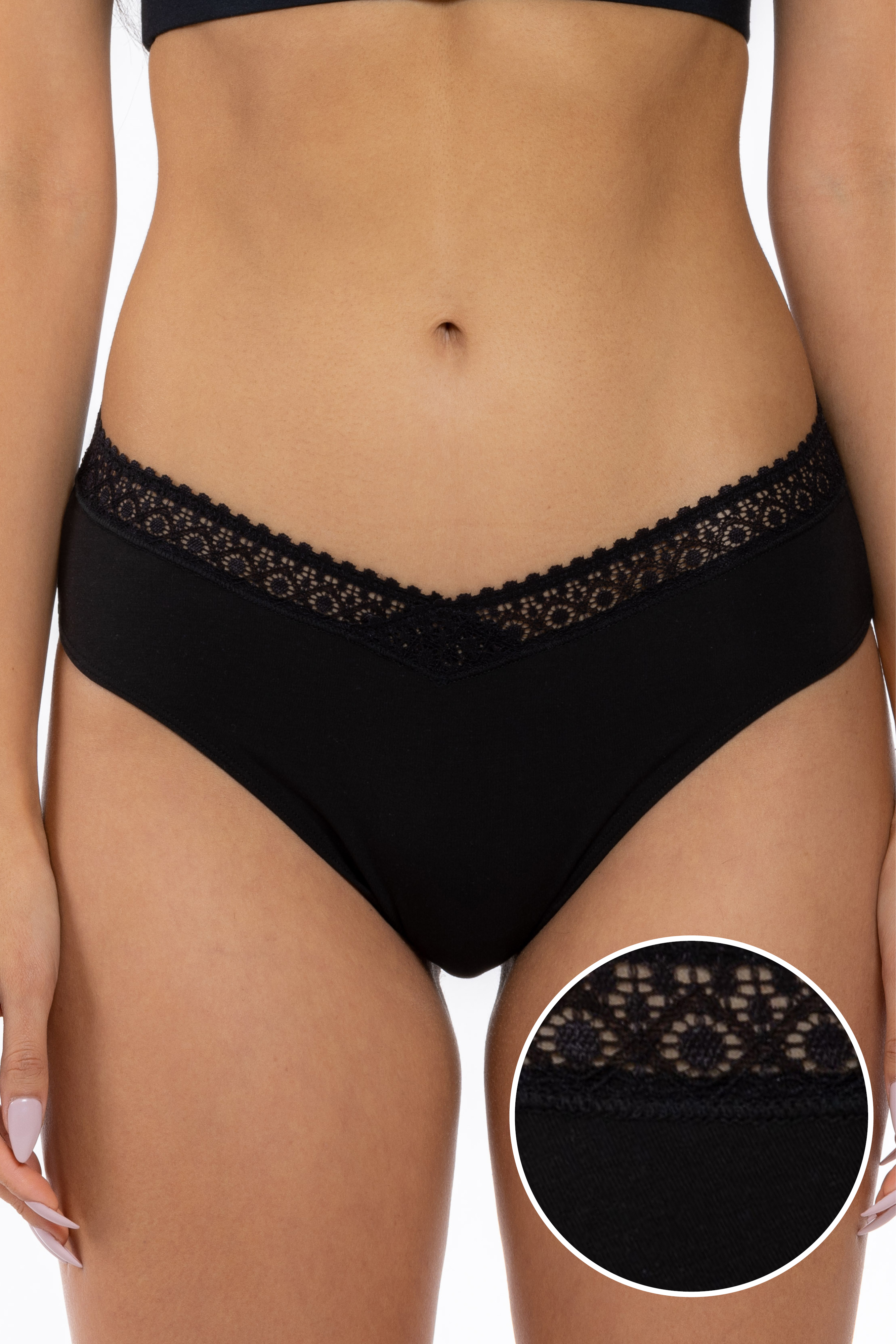 The Threat Level Midnight | Black Lace Trim Cheeky Panty - Shinesty