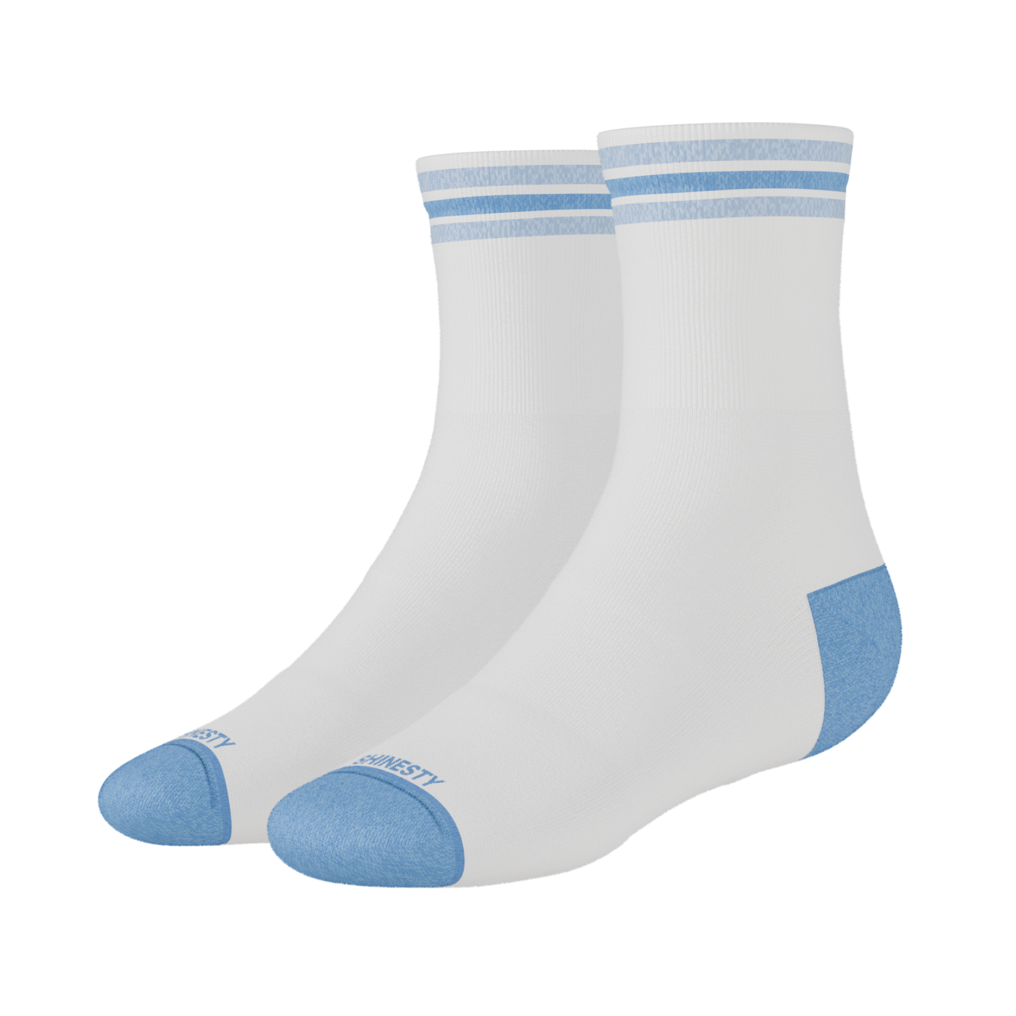 The Tickler | Powder Blue Stripe Heel Hammock™ Quarter Crew Socks - Shinesty