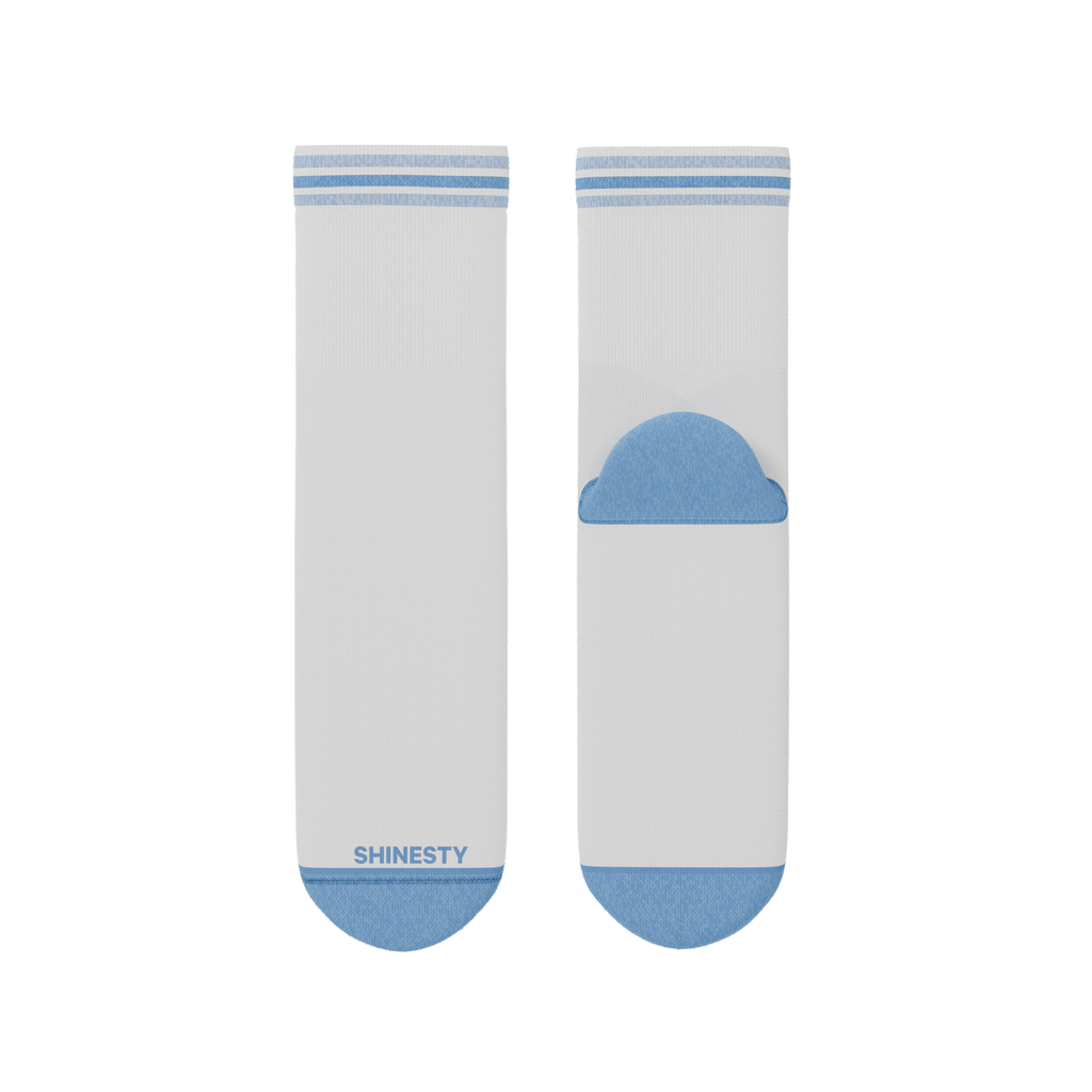 The Tickler | Powder Blue Stripe Heel Hammock™ Quarter Crew Socks - Shinesty