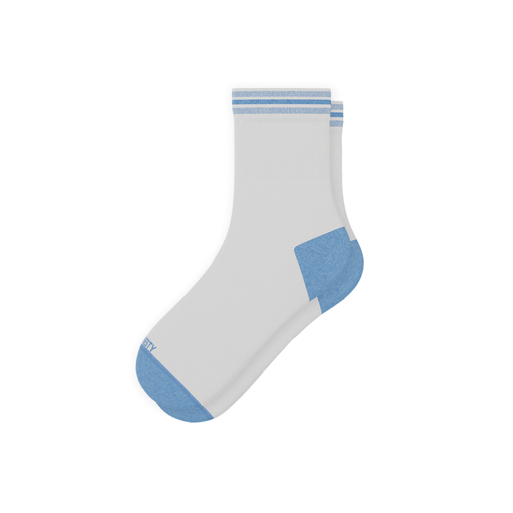 The Tickler | Powder Blue Stripe Heel Hammock™ Quarter Crew Socks - Shinesty