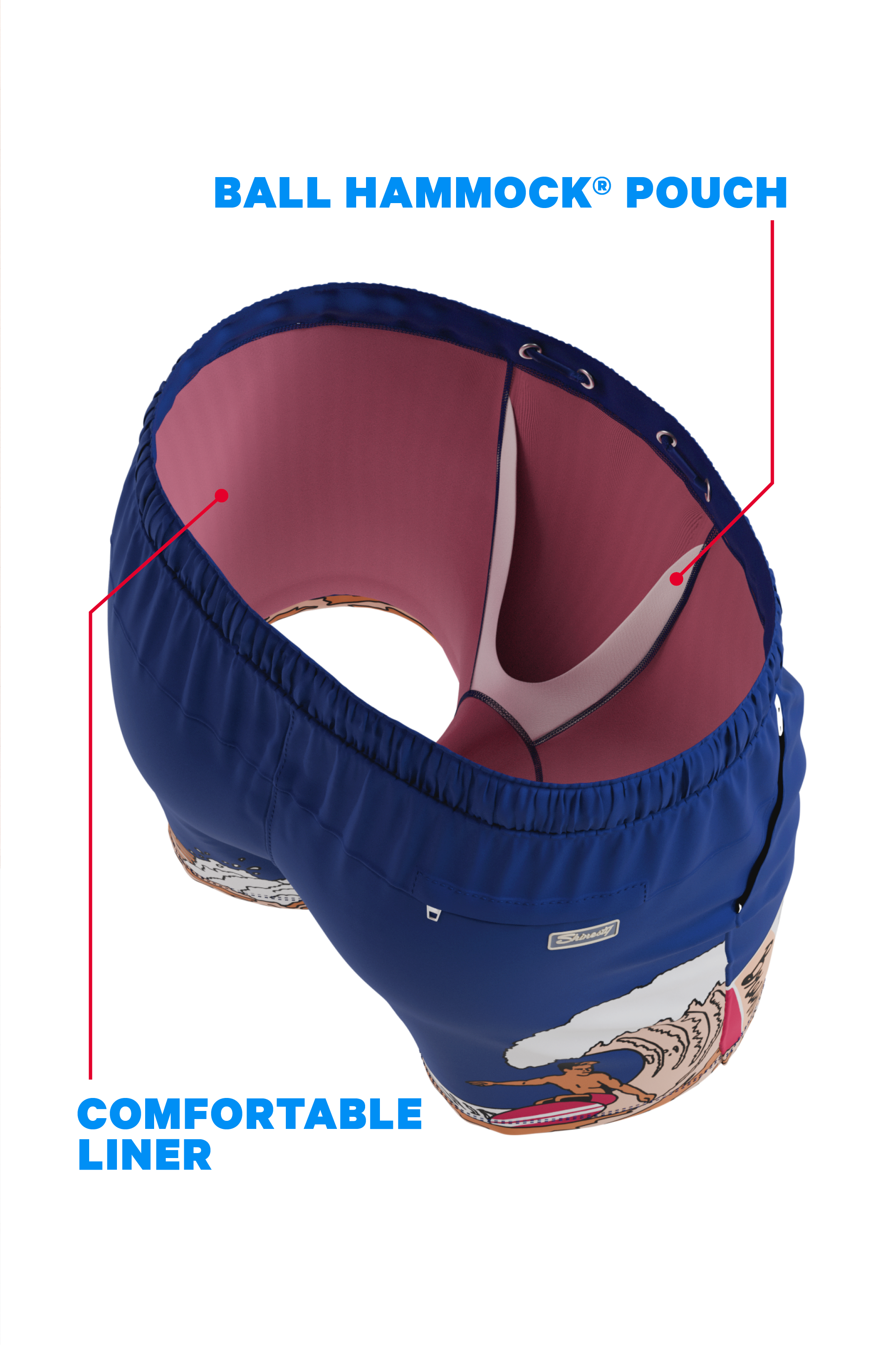 The Tidal Lager | Beer Surfer Ball Hammock® Pouch 5" Swim Trunks - Shinesty