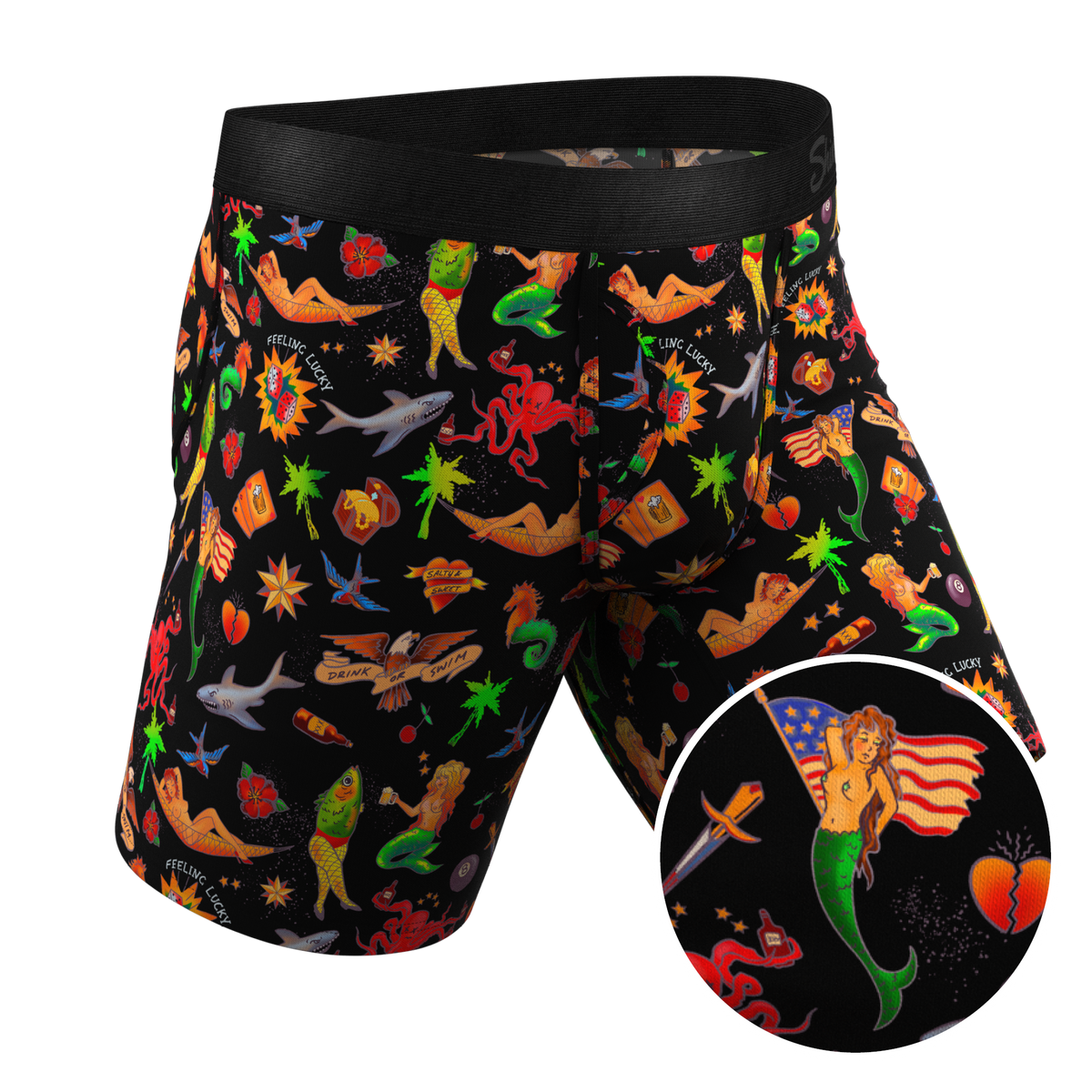 The Tight Ship | Sailor Tattoos Ball Hammock® Boxer - Long Leg - Shinesty