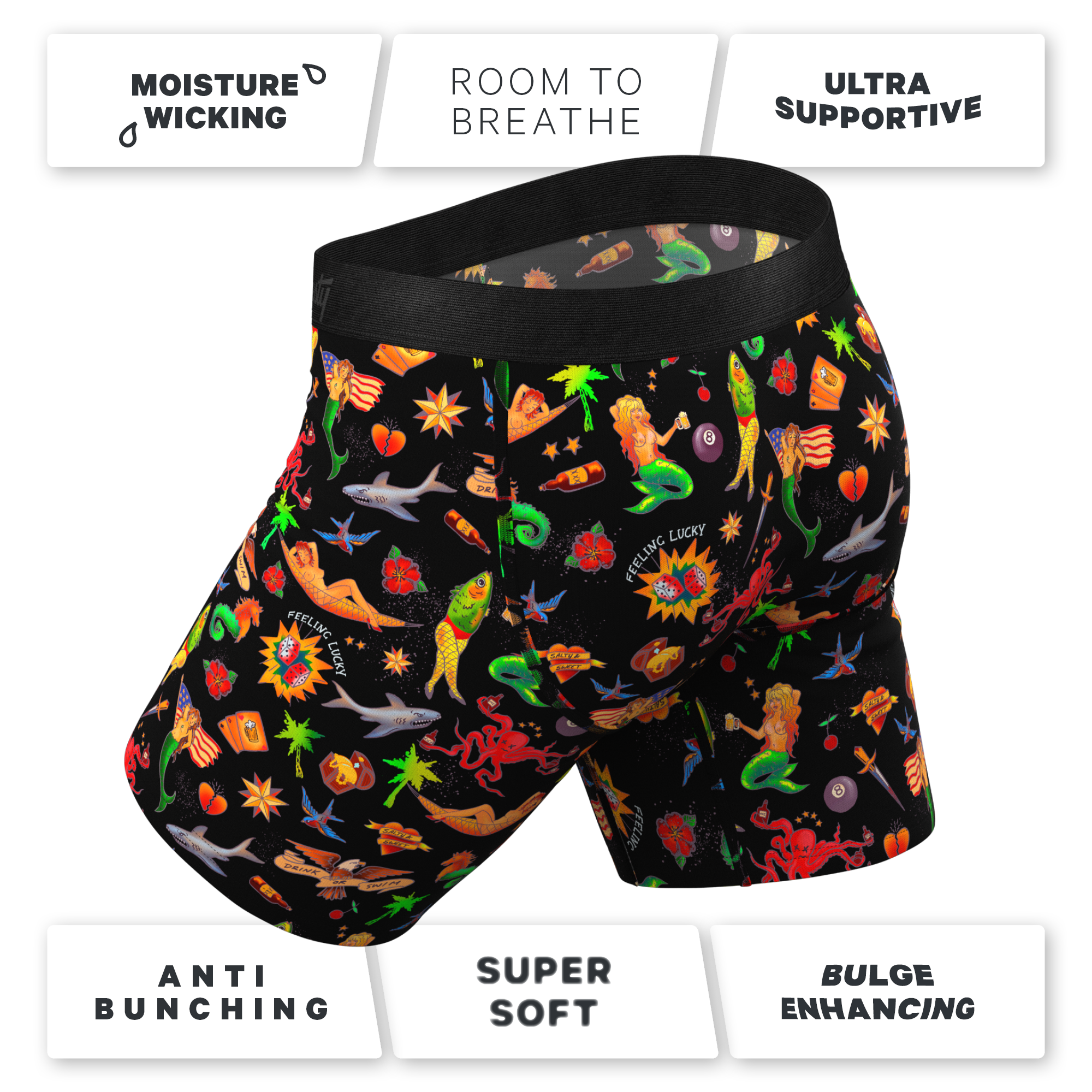 The Tight Ship | Sailor Tattoos Ball Hammock® Boxer - Long Leg - Shinesty
