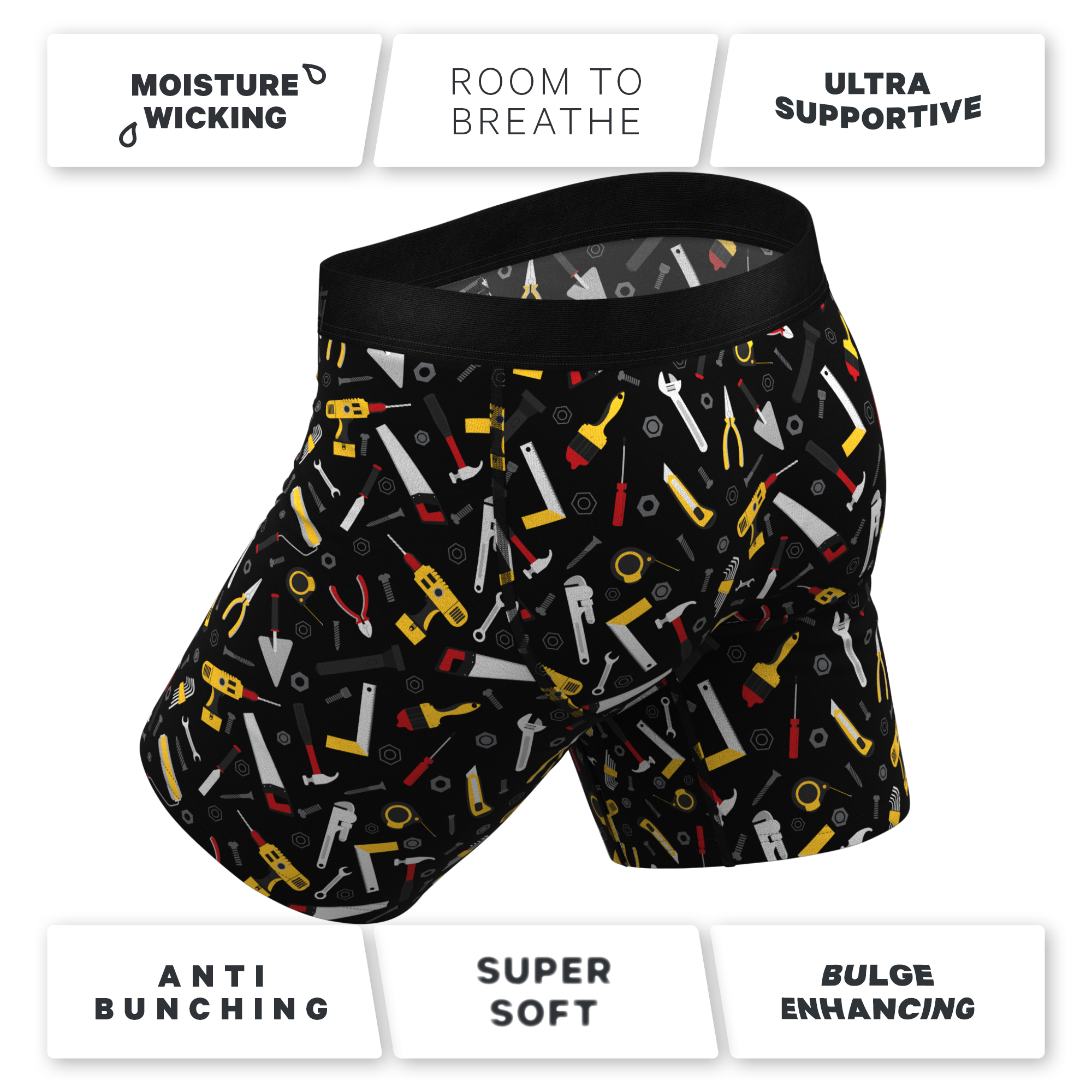 The Tool Belt | Hammer and Tools Ball Hammock® Boxer - Long Leg - Shinesty
