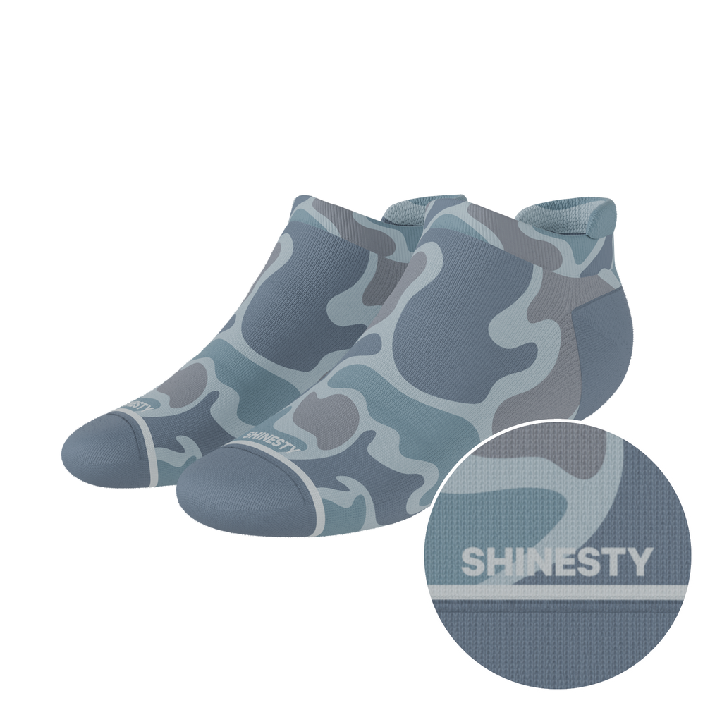 The Trail Runner | Tonal Grey Camoflauge Heel Hammock™ Ankle Socks - Shinesty