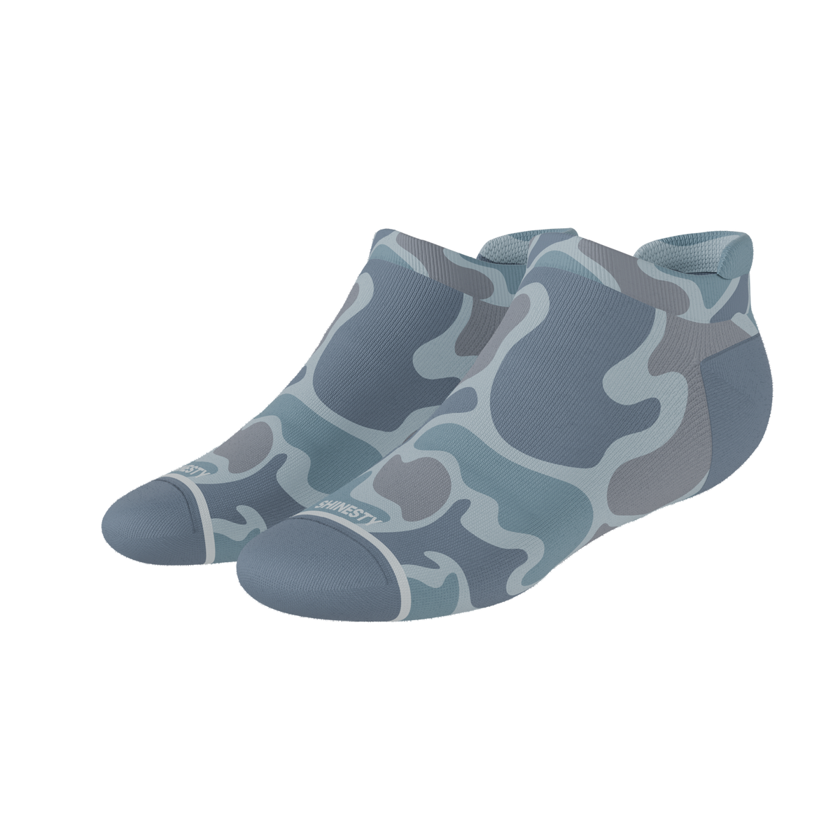 The Trail Runner | Tonal Grey Camoflauge Heel Hammock™ Ankle Socks - Shinesty