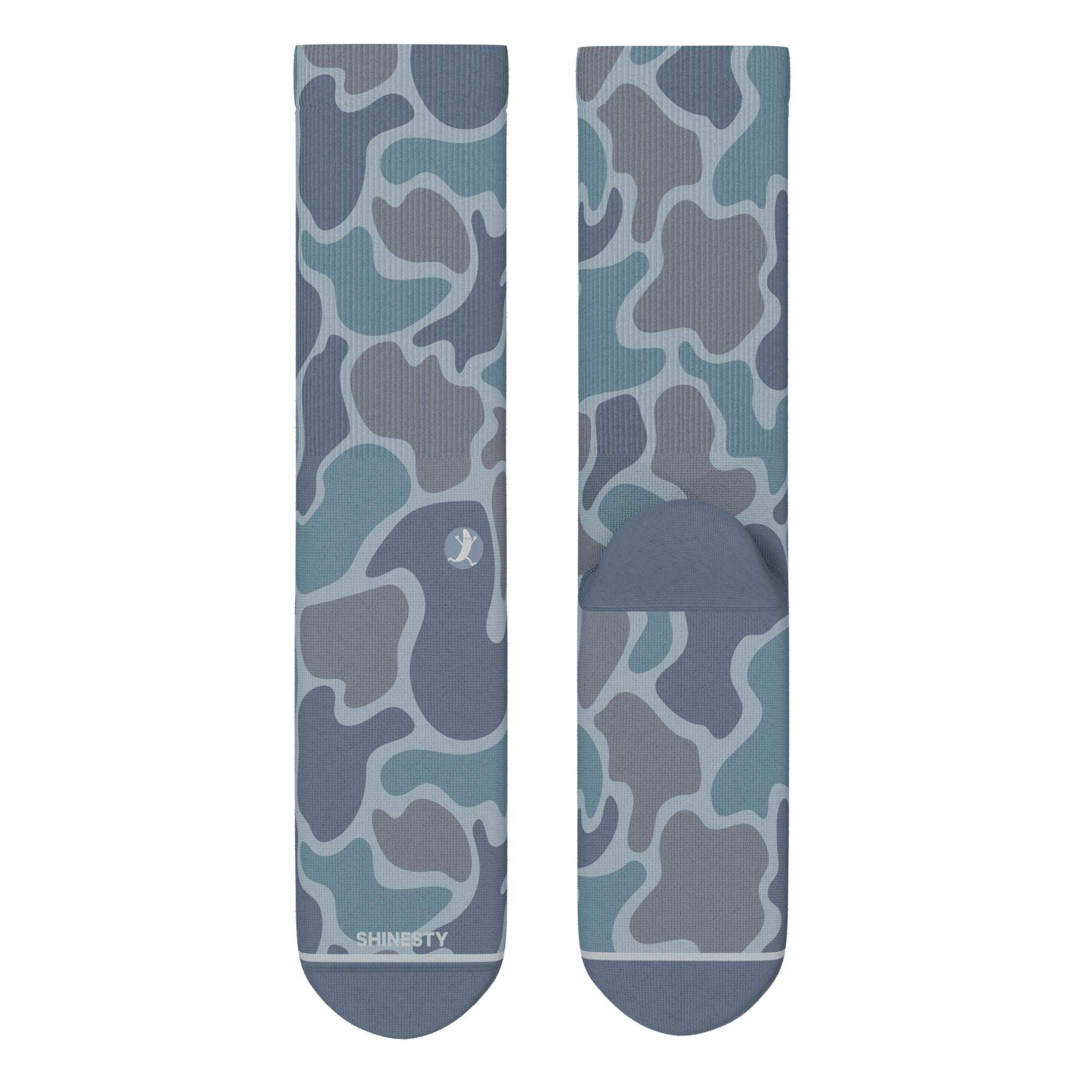 The Trail Runner | Tonal Grey Camoflauge Heel Hammock™ Crew Socks - Shinesty