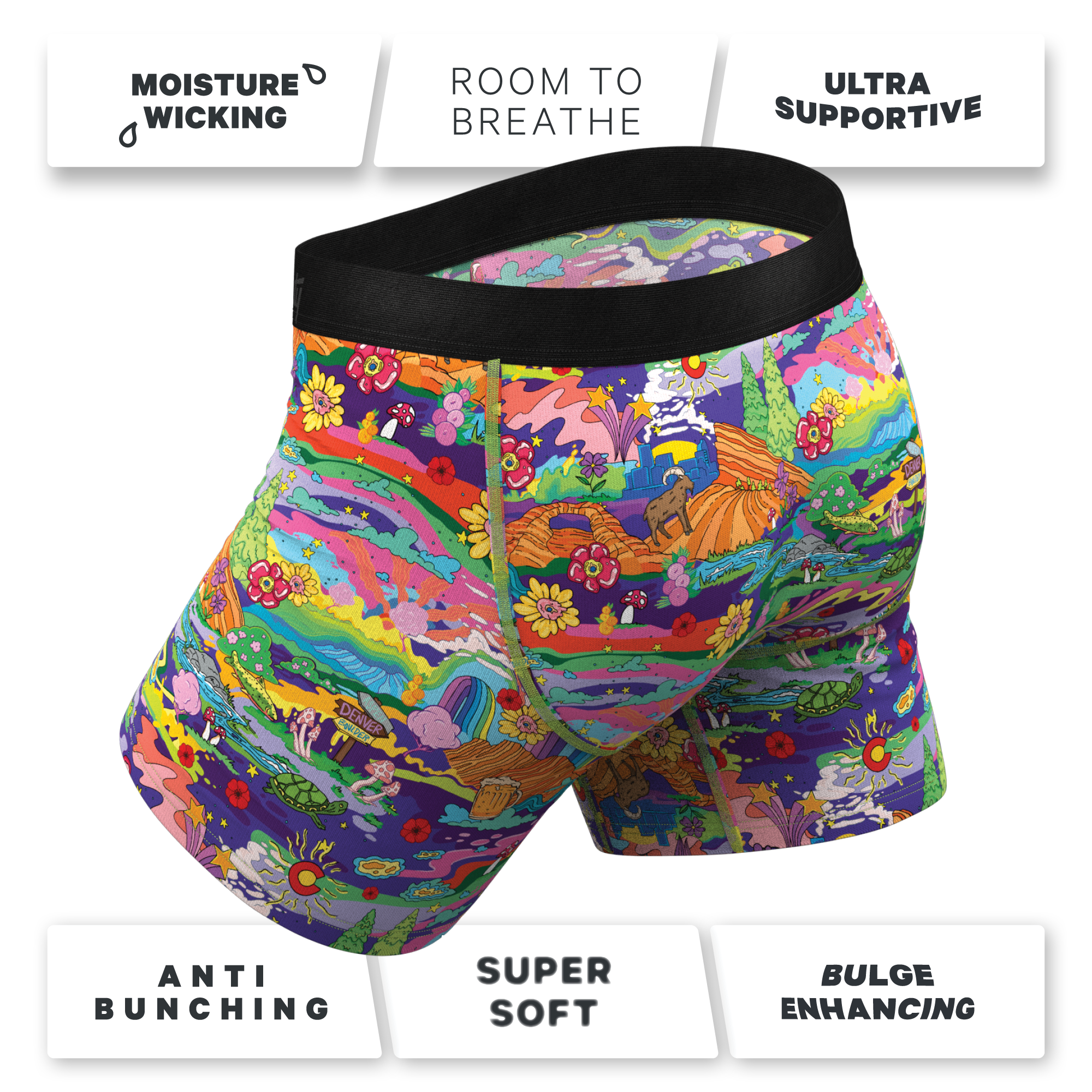 The Trippy Colorado | Trippy Colorado Ball Hammock® Pouch Underwear With Fly - Shinesty