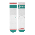 The Turks and Caicos | White and Teal Heel Hammock™ Crew Socks - Shinesty