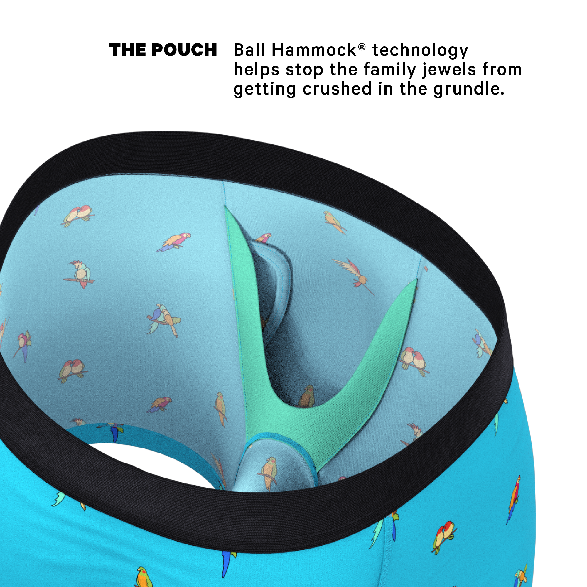 The Tweet Yourself | Parrot Ball Hammock® Pouch Underwear With Fly - Shinesty