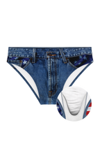 The Chattahoochee Daddy | USA Denim Print Ball Hammock® Pouch Swim Briefs - Shinesty
