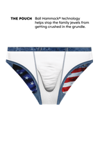 The Chattahoochee Daddy | USA Denim Print Ball Hammock® Pouch Swim Briefs - Shinesty