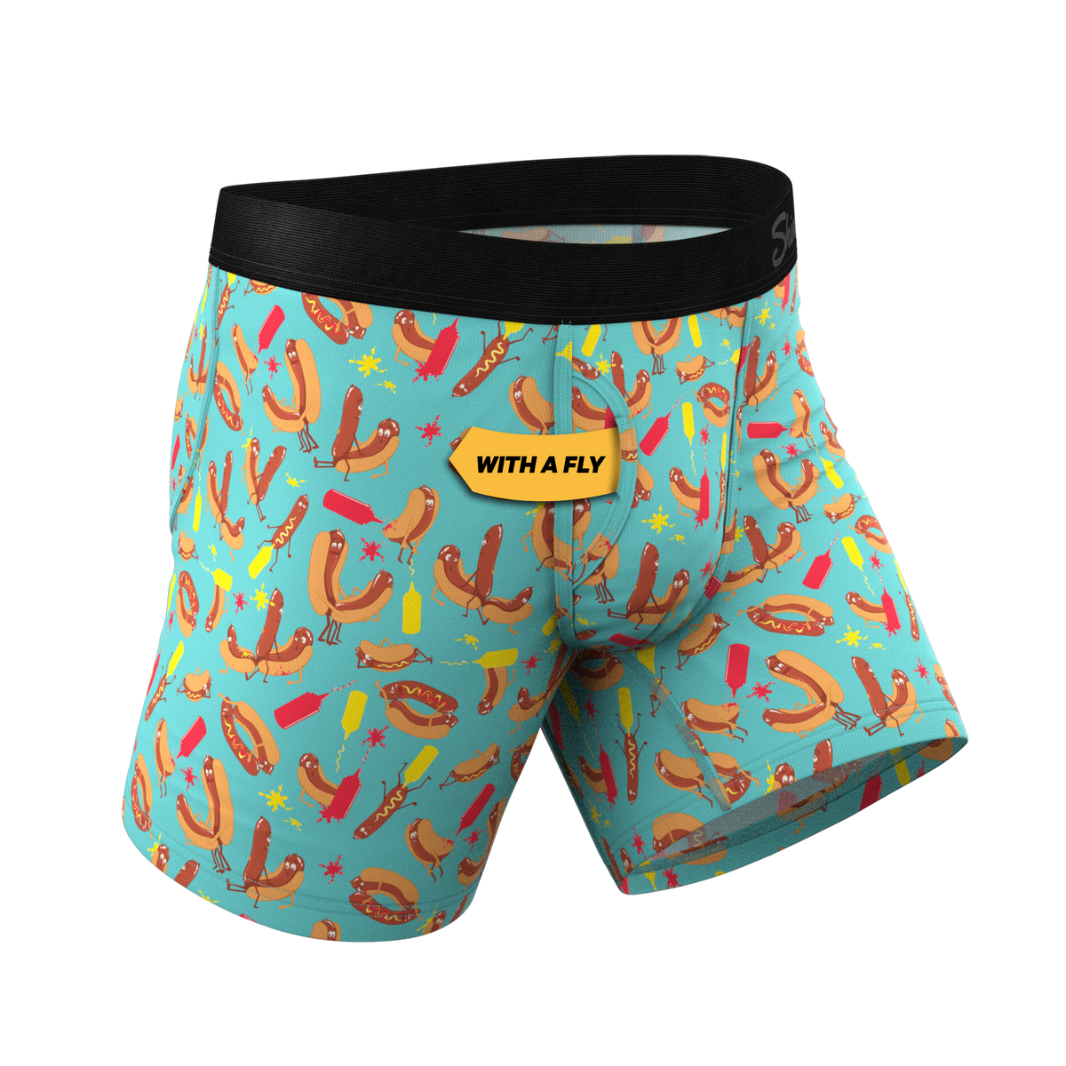 The Use a Condiment | Hot Dogs Ball Hammock® Pouch Underwear With Fly - Shinesty
