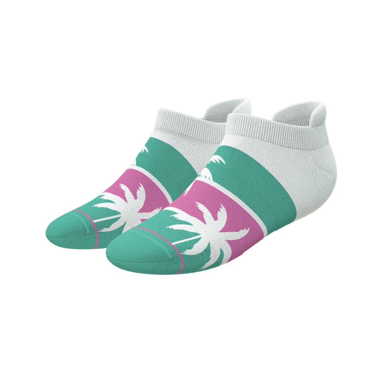 The Venice Beach | Palm Trees Heel Hammock™ Ankle Socks - Shinesty