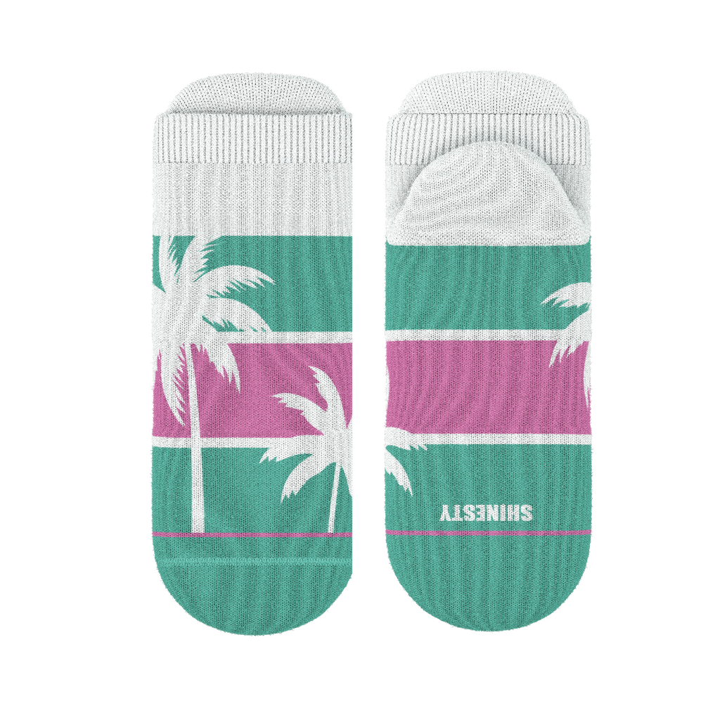 The Venice Beach | Palm Trees Heel Hammock™ Ankle Socks - Shinesty
