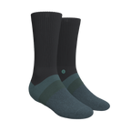 The Night Owl | Black and Teal Heel Hammock™ Crew Socks - Shinesty