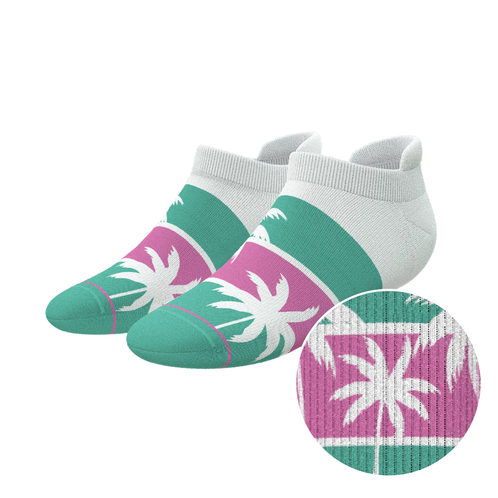 The Venice Beach | Palm Trees Heel Hammock™ Ankle Socks - Shinesty