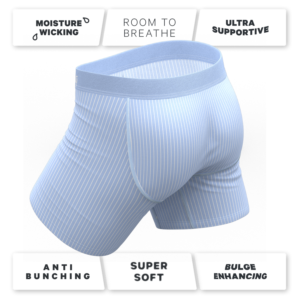 The Venus | Light Blue Stripe Ball Hammock® Pouch Underwear - Shinesty