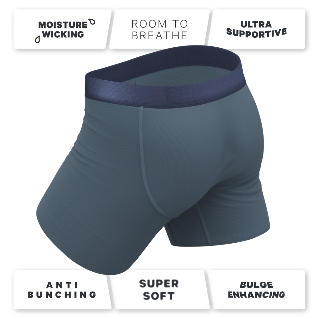 The Wake In The Lake | Tonal Teal Ball Hammock® Pouch Underwear With Fly - Shinesty