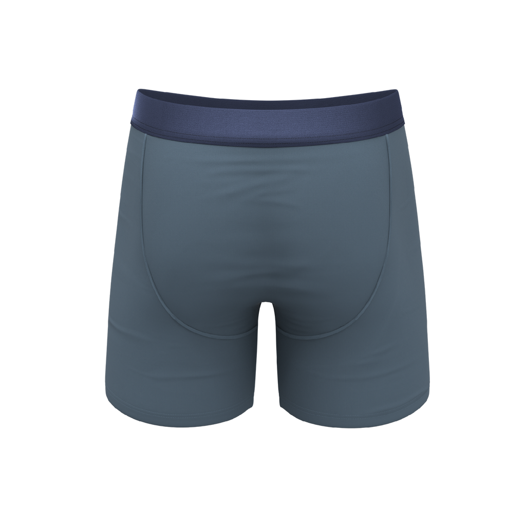 The Wake In The Lake | Tonal Teal Ball Hammock® Pouch Underwear With Fly - Shinesty