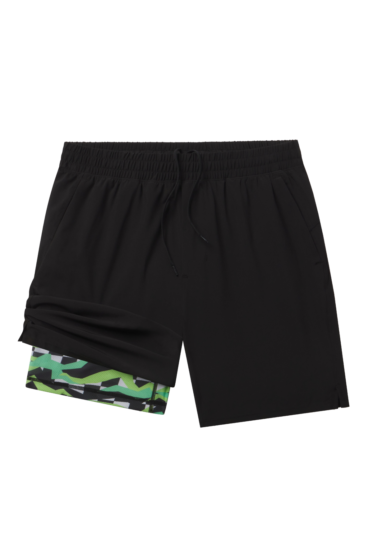 The Water Break | Black and Green Neon Ball Hammock® 7 Inch Athletic Shorts - Shinesty