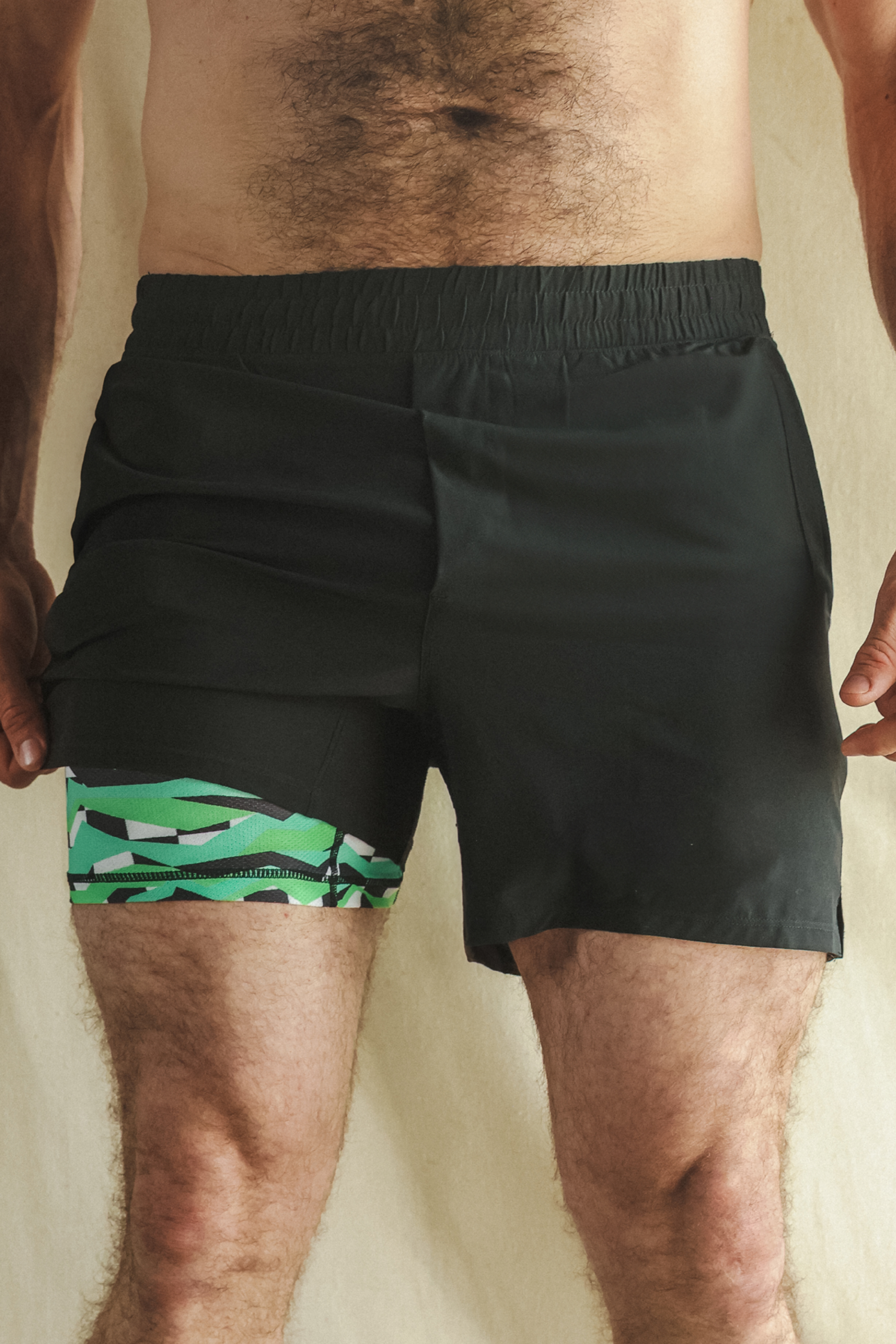 The Water Break | Black and Green Neon Ball Hammock® 7 Inch Athletic Shorts - Shinesty