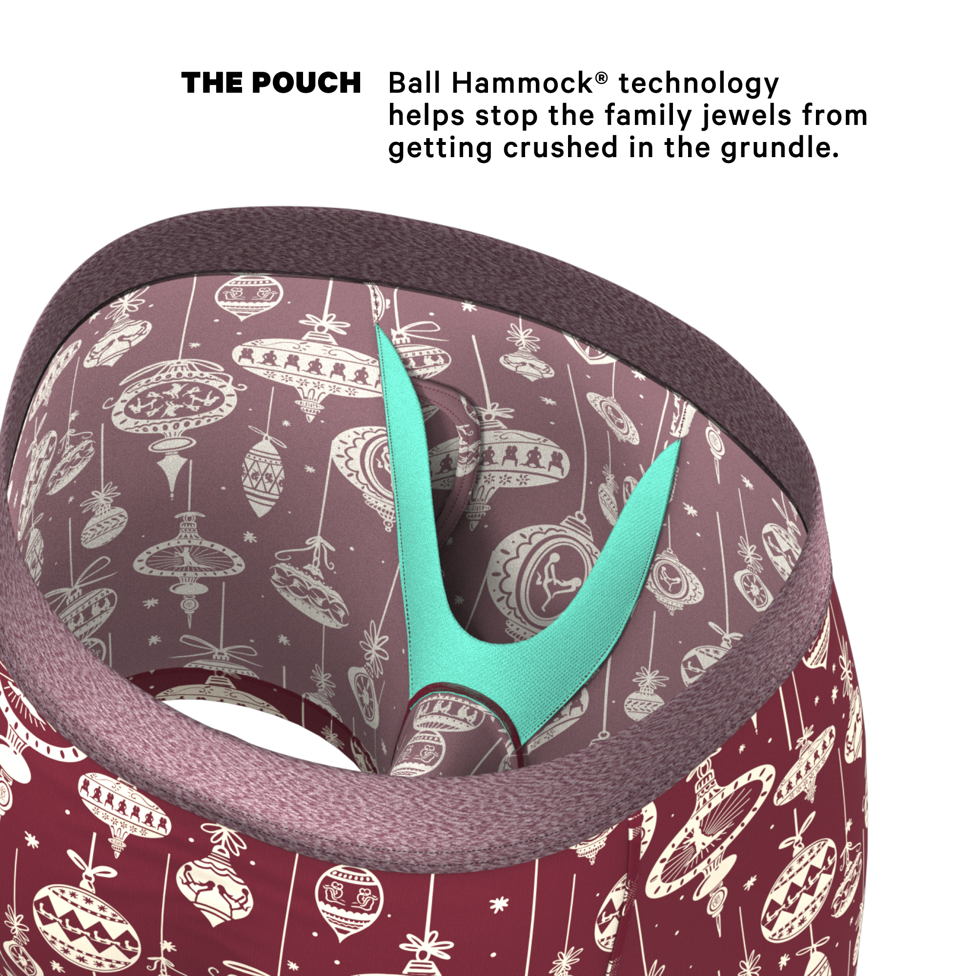 The Well Hung | Naughty Ornament Ball Hammock® Pouch Underwear With Fly - Shinesty