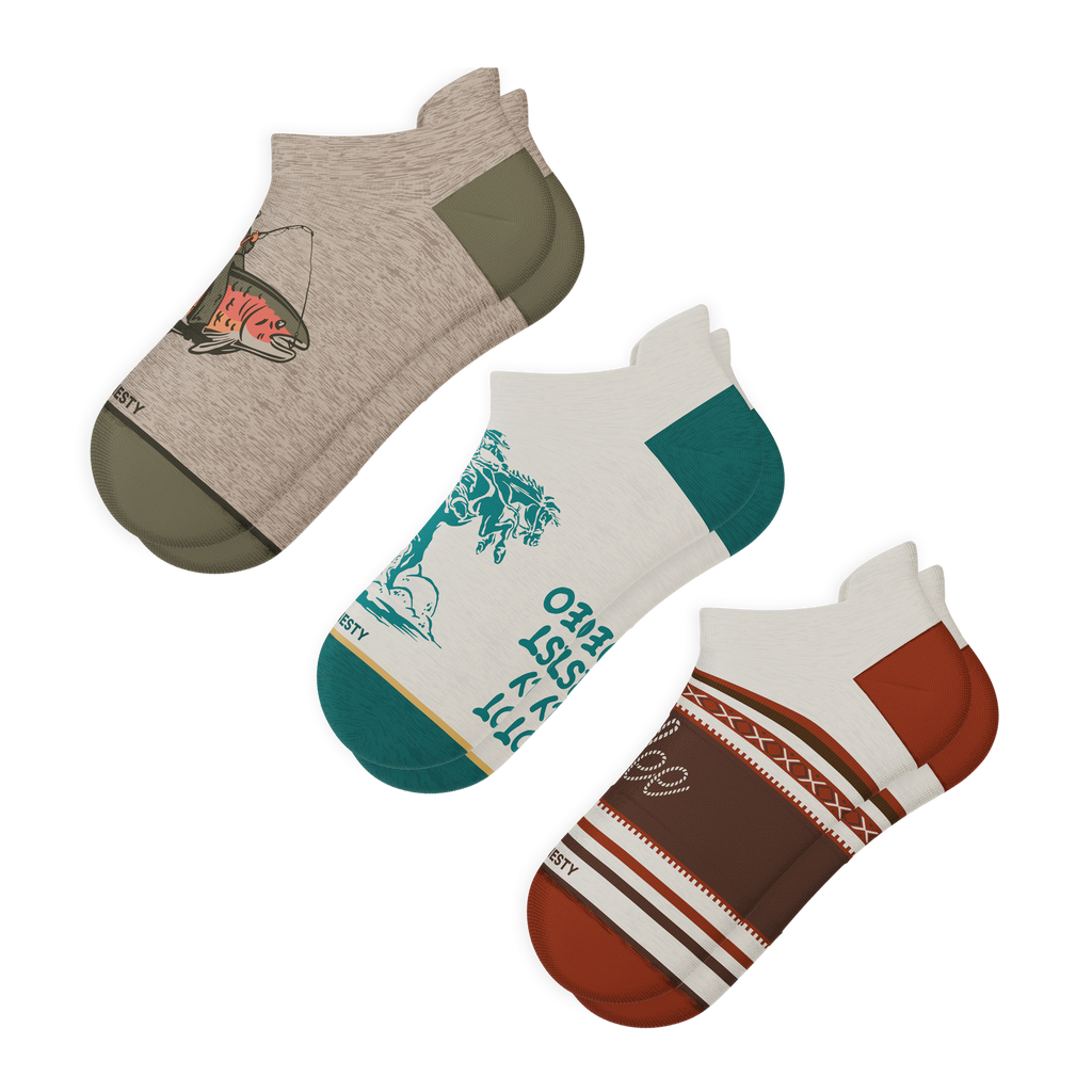 The Western Three | Heel Hammock™ Ankle Socks 3 Pack - Shinesty