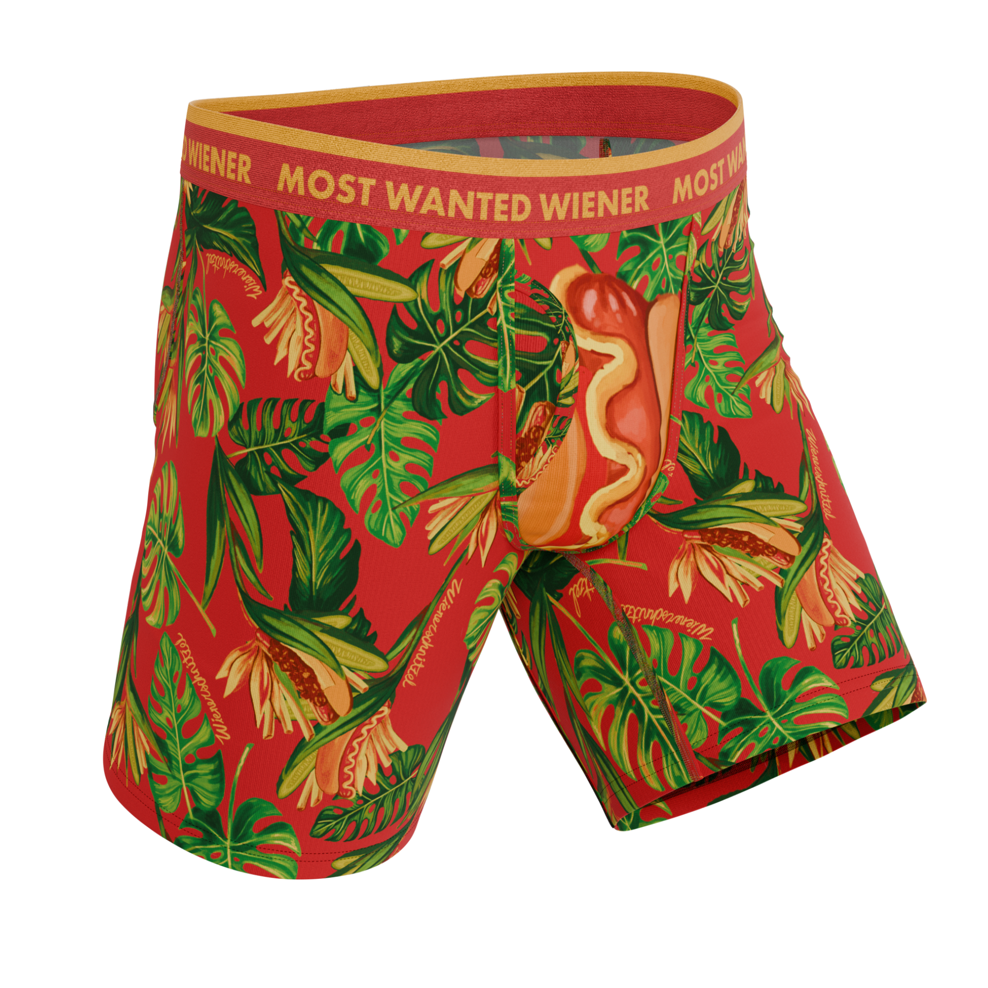 The Wiener In Paradise | Shinesty X Wienerschnitzel Tropical Ball Hammock® Boxer - Long Leg - Shinesty