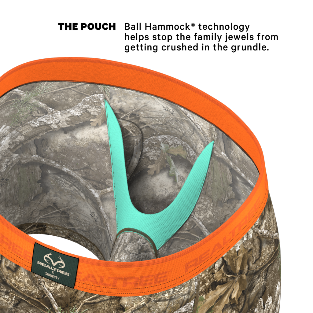 The Wild Game | Realtree x Shinesty Neon Orange Ball Hammock® Pouch Underwear With Fly - Shinesty
