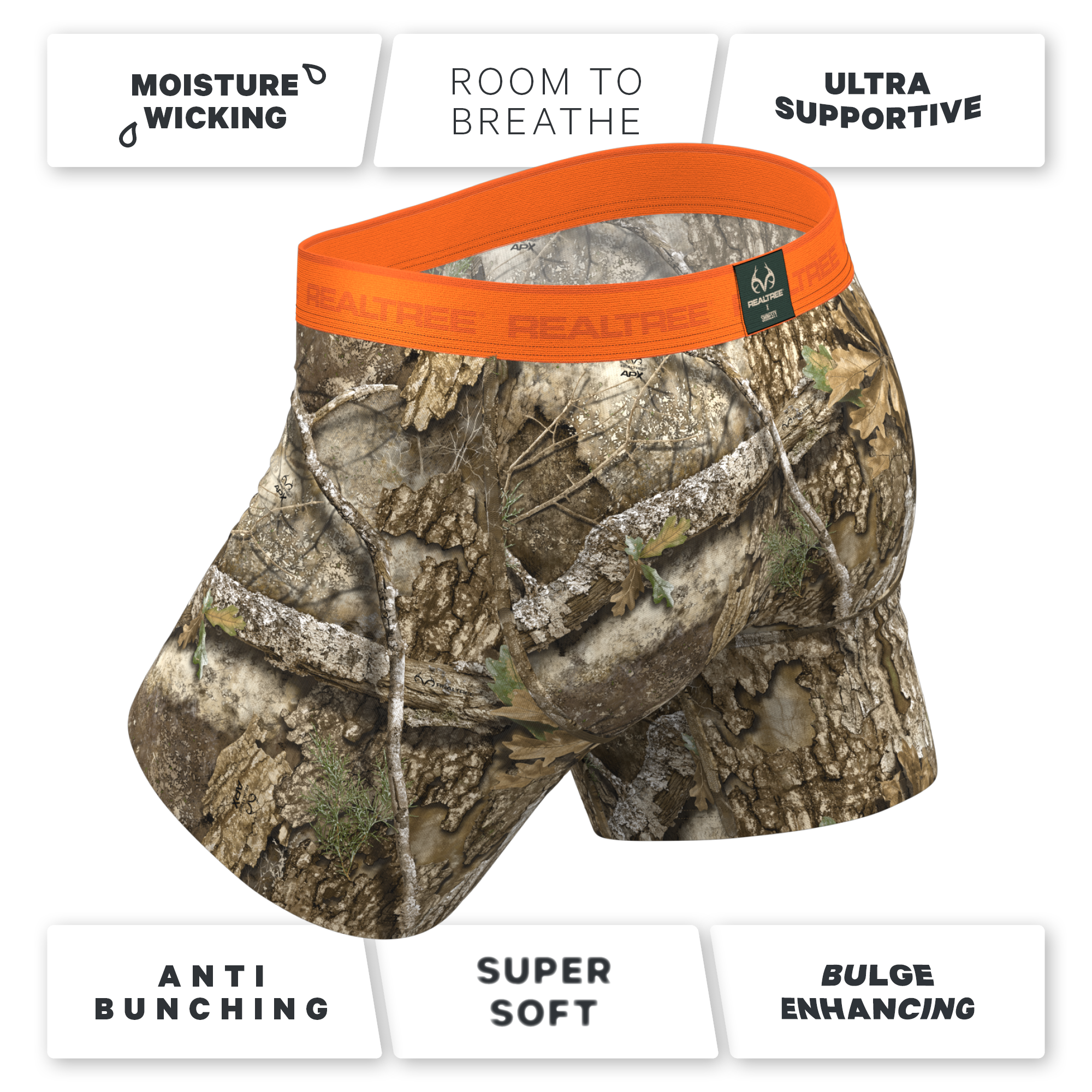 The Wild Game | Realtree x Shinesty Neon Orange Ball Hammock® Pouch Underwear With Fly - Shinesty