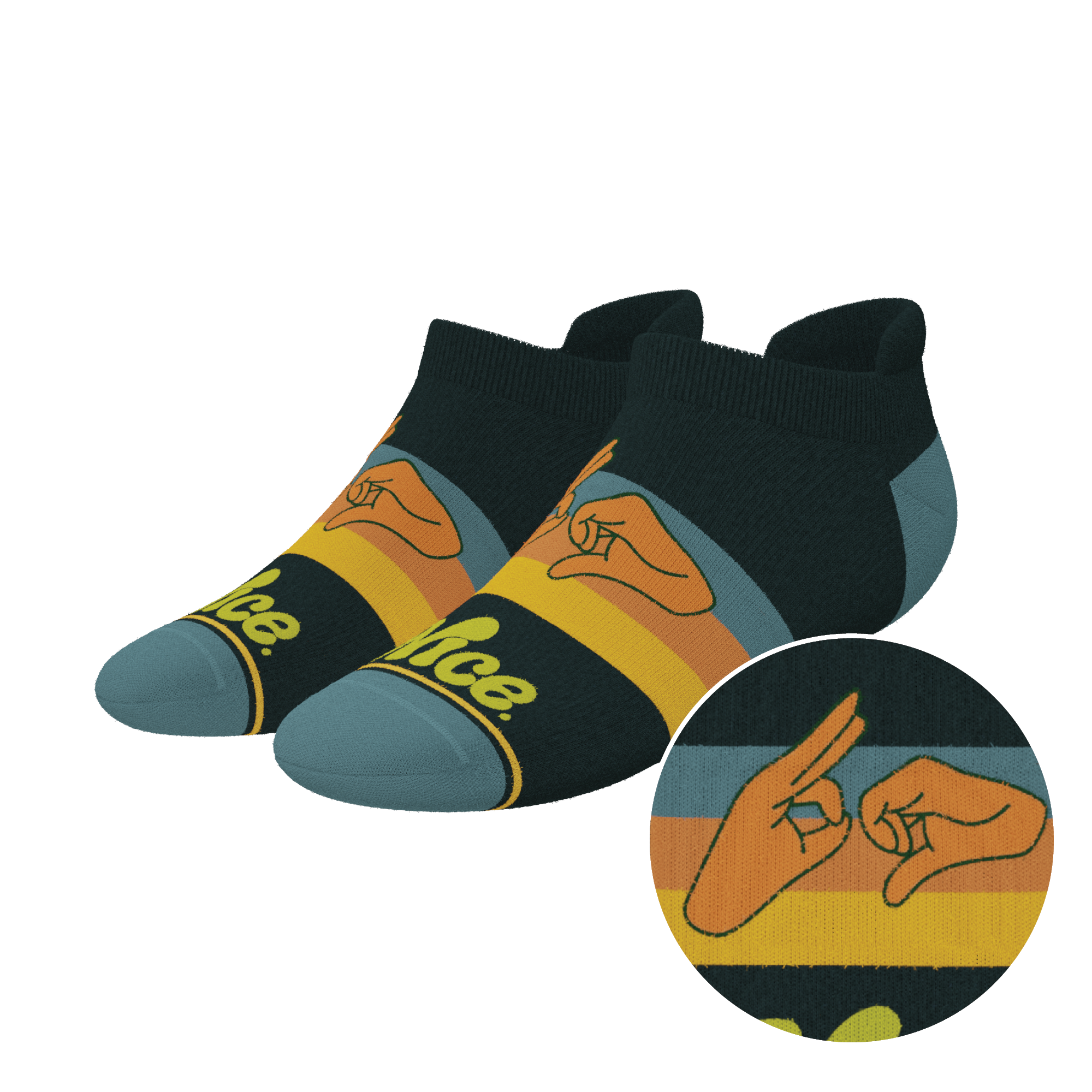 The Wine Dine & 69 | Route 69 Heel Hammock™ Ankle Socks - Shinesty
