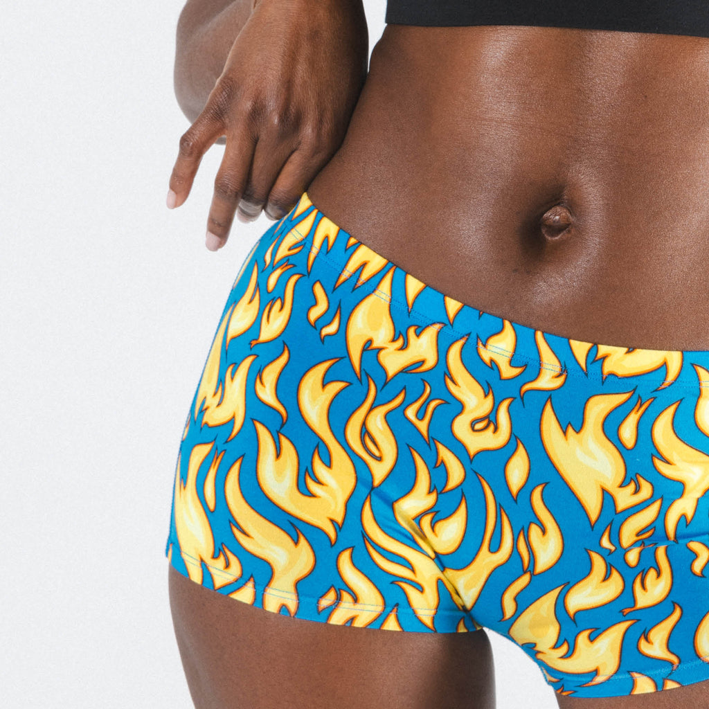 The Fire Crotch | Flames Modal Boyshort Underwear - Shinesty