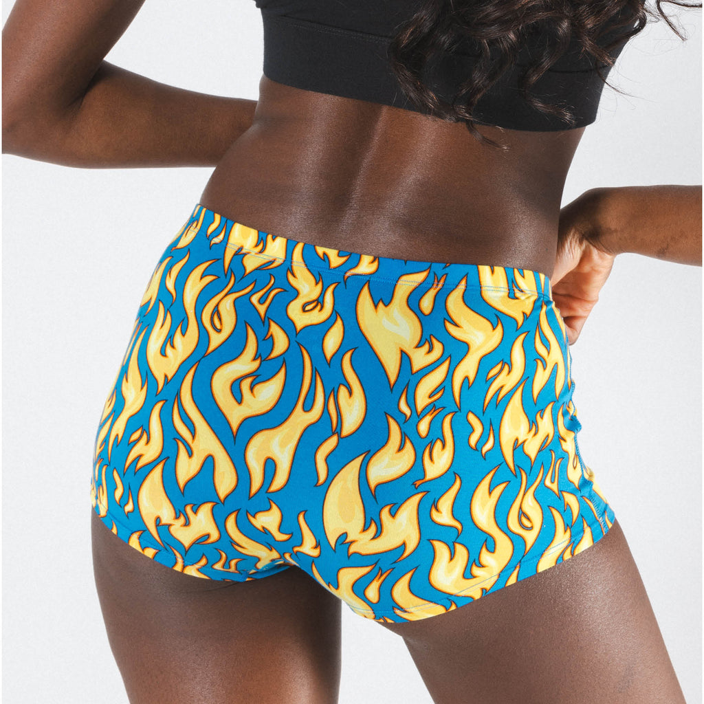 The Fire Crotch | Flames Modal Boyshort Underwear - Shinesty