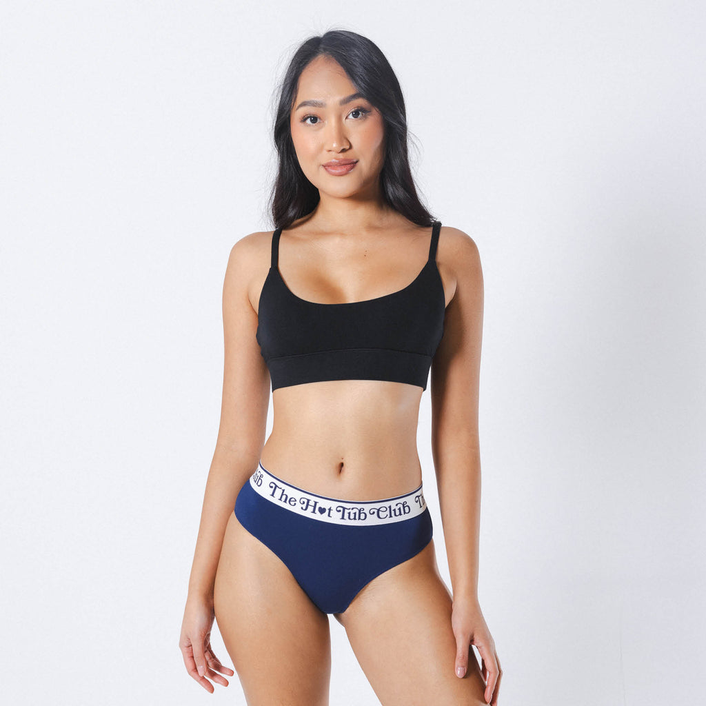 The Jet Set | Hot Tub Club Navy Cheeky Underwear with Waistband - Shinesty