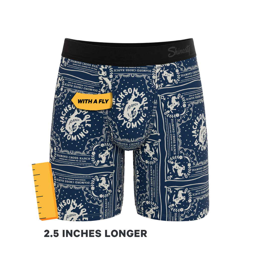 The Wrangle 'Em | Blue Bandana Shinesty x Diamond Cross Ranch Ball Hammock® Boxer - Long Leg - Shinesty