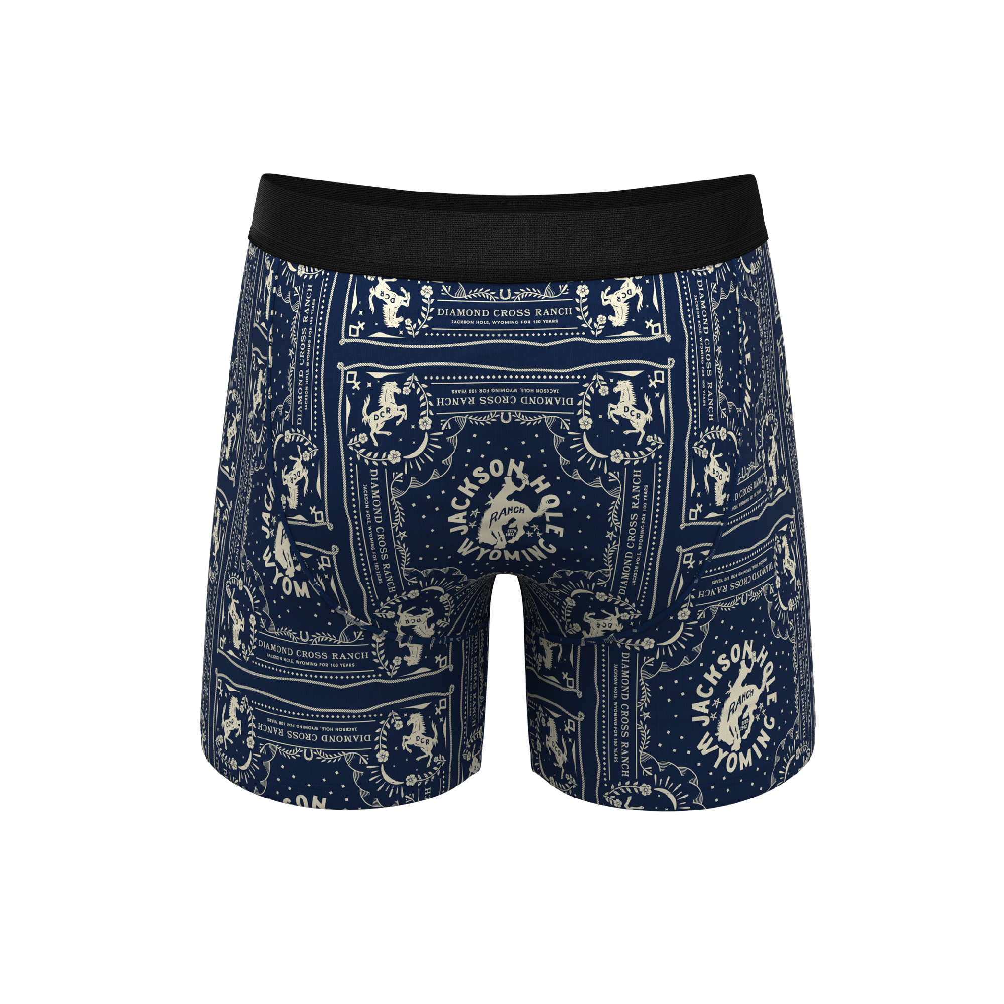 The Wrangle 'Em | Blue Bandana Shinesty x Diamond Cross Ranch Ball Hammock® Pouch Underwear With Fly - Shinesty