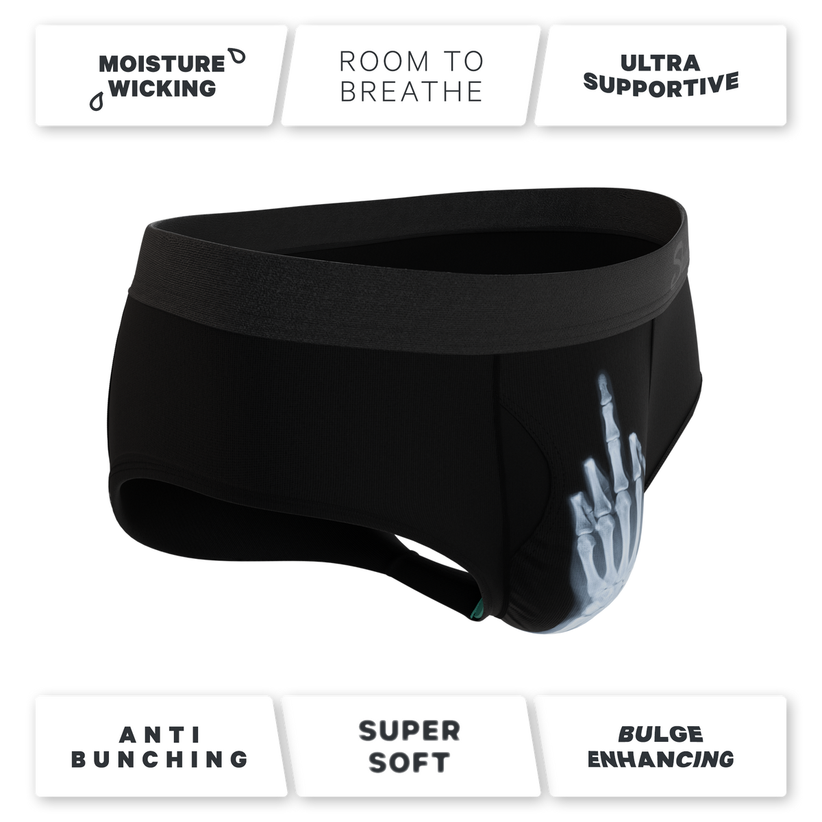 The XXX Ray | Middle Finger X Ray Ball Hammock® Pouch Underwear Briefs - Shinesty