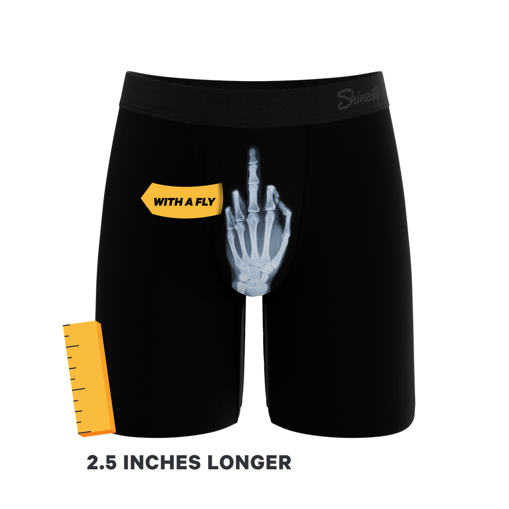 The XXX Ray | Middle Finger X Ray Ball Hammock® Boxer - Long Leg - Shinesty