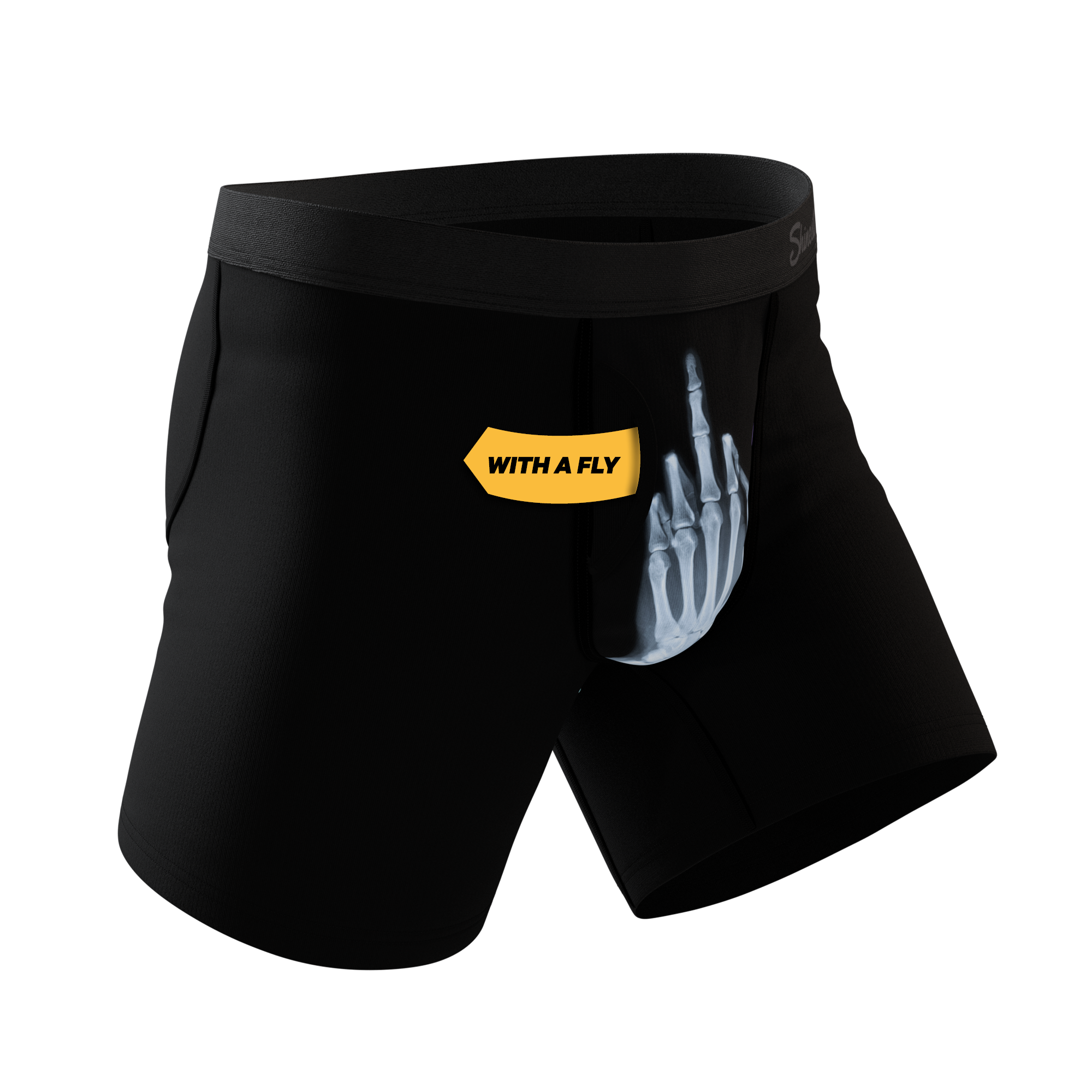 The XXX Ray | Middle Finger X Ray Ball Hammock® Pouch Underwear With Fly - Shinesty