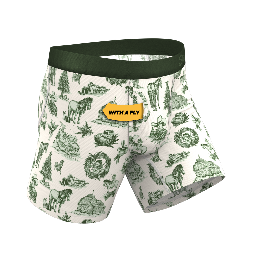 The Western Wonderland | Western Toile Ball Hammock® Pouch Underwear With Fly - Shinesty