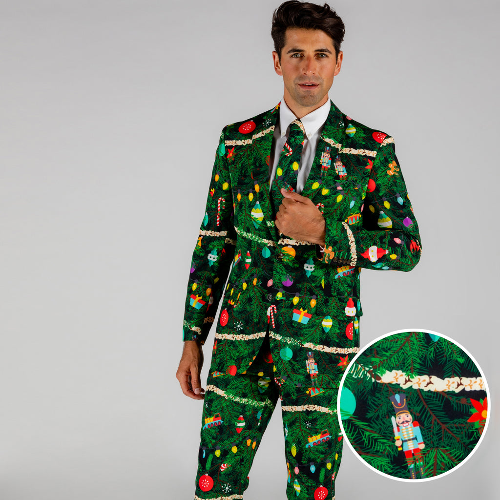 The Christmas Tree Camo | Mens Christmas Tree Print Suit - Shinesty