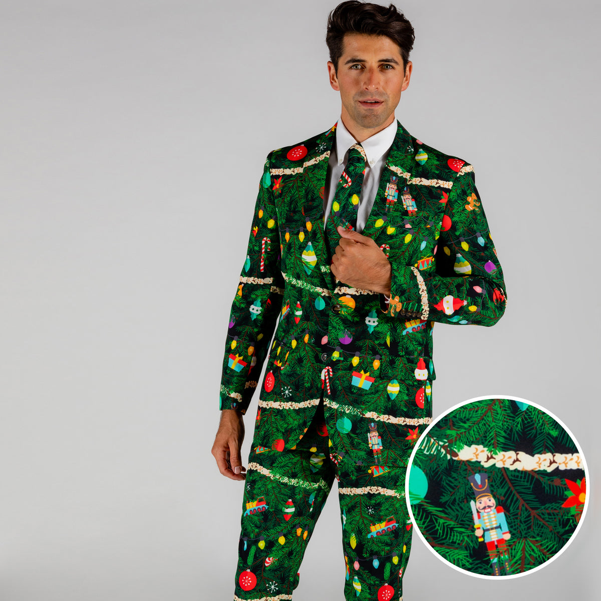 The Christmas Tree Camo | Mens Christmas Tree Print Suit - Shinesty