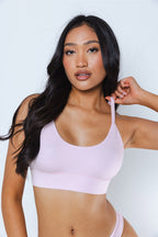 The Aphrodite | Light Pink Striped Boob Hammock™ Scoop Bralette - Shinesty